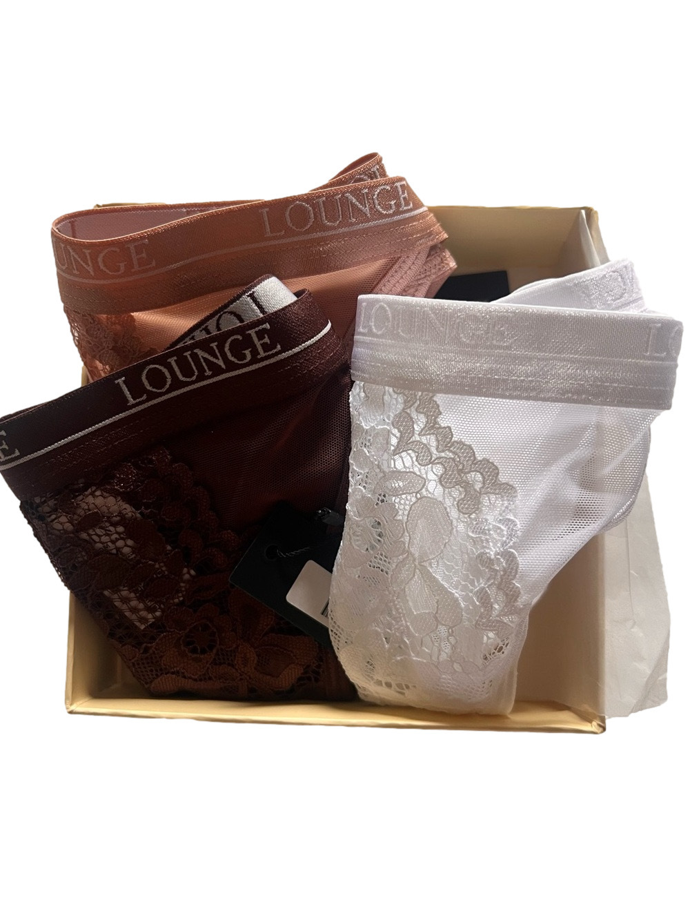 Lounge Underwear Blossom Thong The Cocoa Collection - 3 Pairs Size Medium NWT